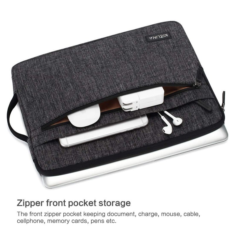 kizuna 13-13.3 inch Laptop Sleeve Case Water Resistant for 14" IdeaPad Flex 5i /13" MacBook Air 2017/14" Lenovo ThinkPad X1 Carbon/Yoga S740/14 ThinkPad T14 2022/Huawei/HP Computer Bag, Grey - Image 2